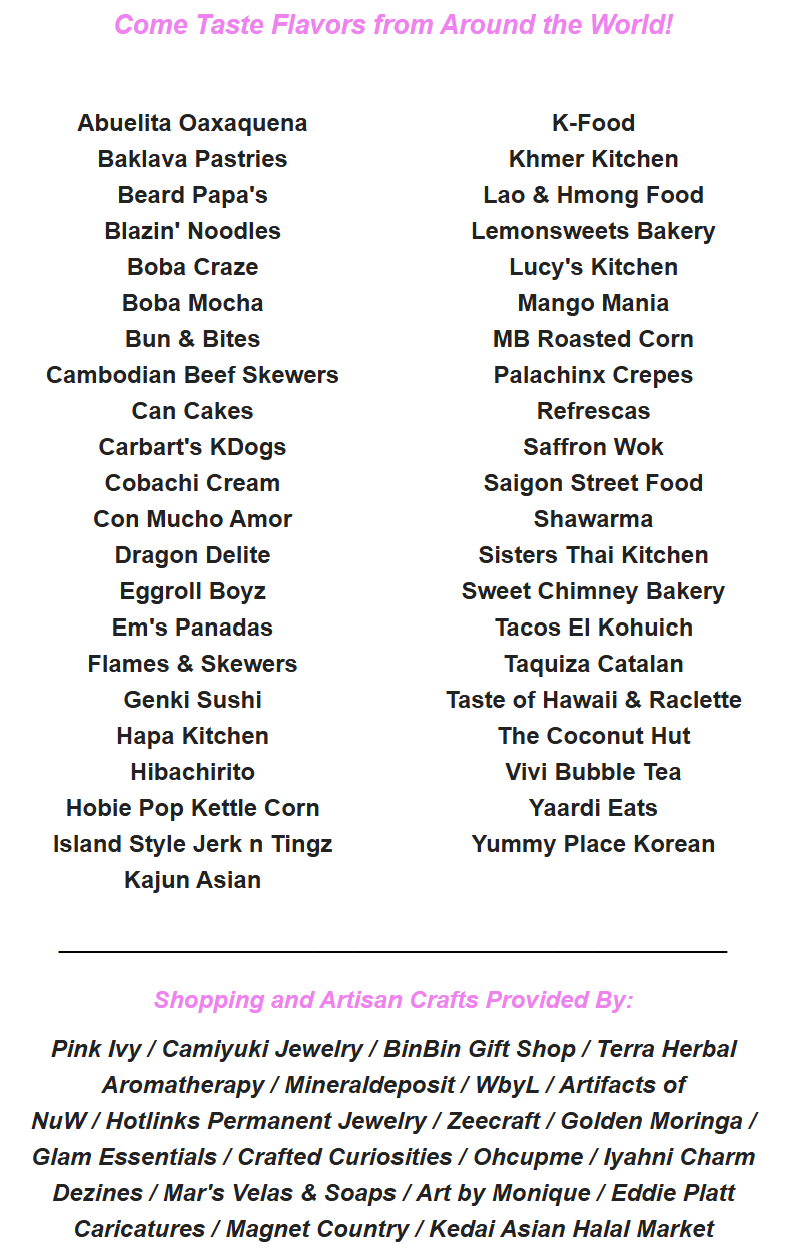 Chamblee Vendor List Chamblee Vendor List